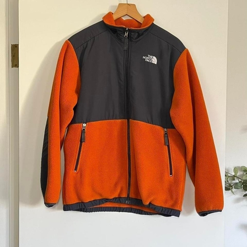 The North Face Gorpcore Orange & Black Fleece Jacket Full Zip (Youth XL / Small)